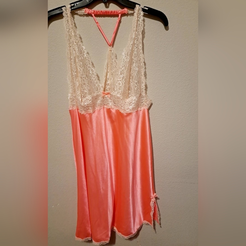 Victoria's Secret Pink and Cream Lace Chemise